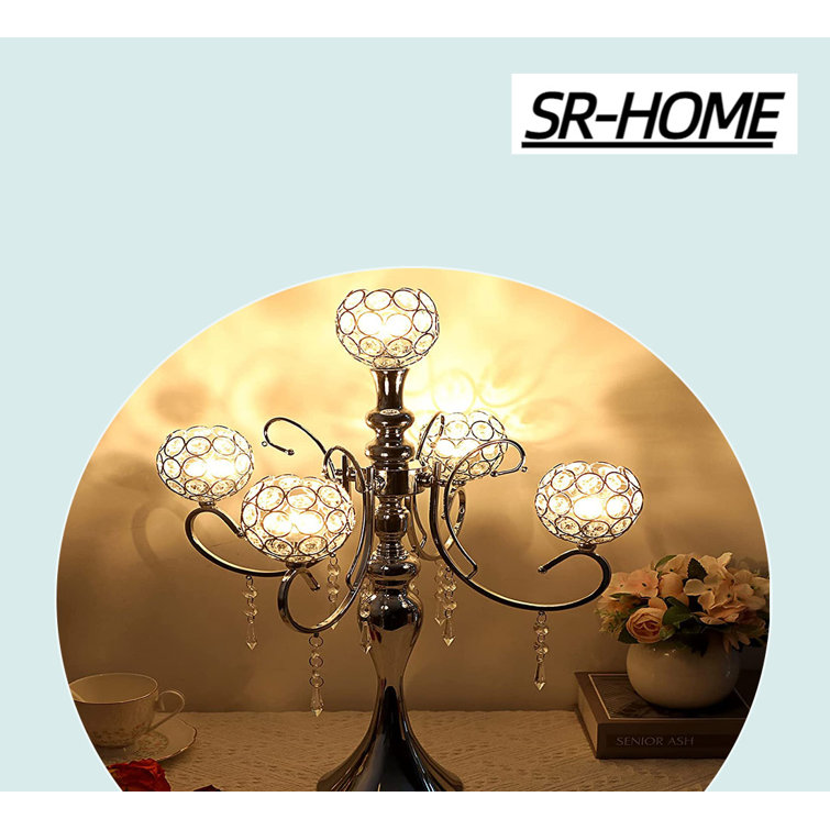 SRHOME 21" Crystal Tabletop Candelabra Wayfair